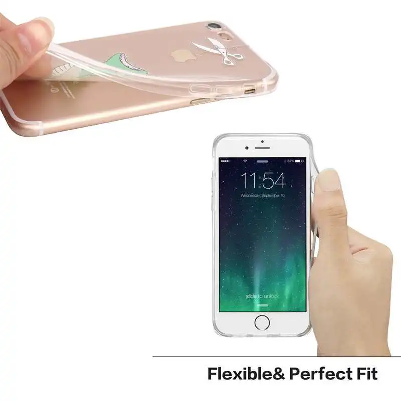Прозрачный мультяшный чехол для iPhone 7 8 Plus силиконовый с изображением жирафа