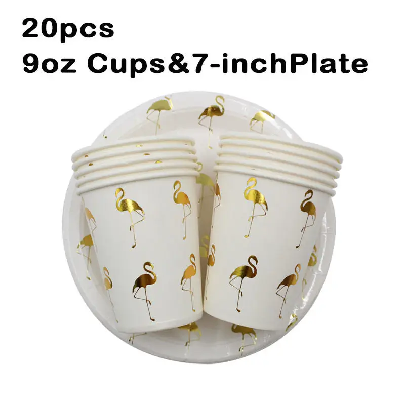 20pcs/lot Colorful Gold disposable tableware set paper plate Cup for baby birthday party Wedding Halloween Christmas decoration - Цвет: 3-pc