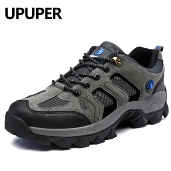 

UPUPER Outdoor Hiking Shoes For Men Lace Up Leather Trekking Shoes Male Winter Sneakers For Men waterproof Casual Shoes Sport
