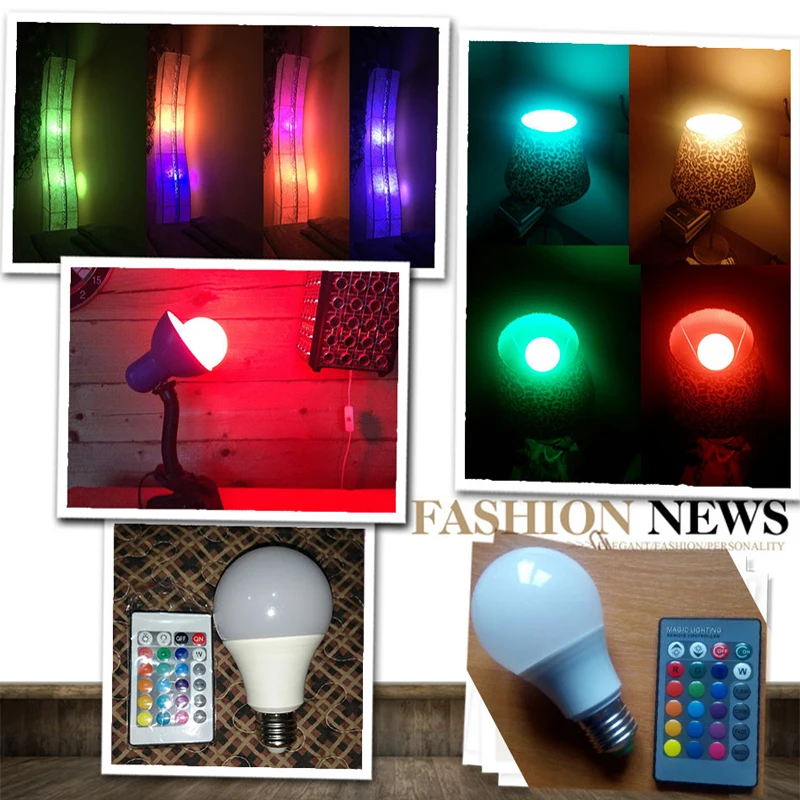 E27 E14 LED 16 изменение цвета RGB волшебная лампа 85 265 в 110 120 220 В Светодиодная прожектор +