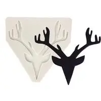 3D Deer Head Antler Silicone Mold Chocolate Fondant Mold Decoration Cake Decor Aromatherapy Gypsum Silicone Mold Festival Decor - Цвет: B