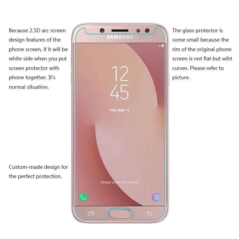 Для Samsung Galaxy J7 Pro J730G J730F 2017 0 3 мм 2.5D Защитная пленка для экрана из закаленного