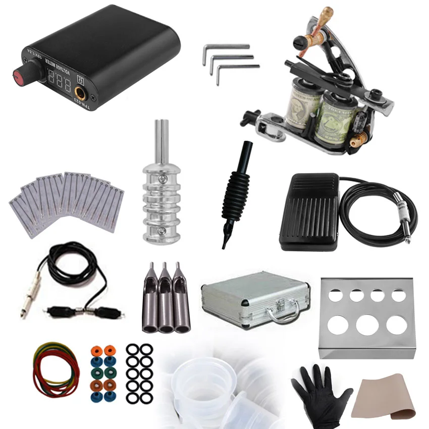 Tattoo Gun Tattoo Power Supply Kit Permanent Makeup Footswich Body Art Shader Liner Foot Pedal Tattoo Needles Ink Cup Holder Set цена Tattoo Gun Tattoo Power Supply Kit Permanent Makeup Footswich Body Art Shader Liner Foot Pedal Tattoo Needles Ink Cup Holder Set цены онлайн