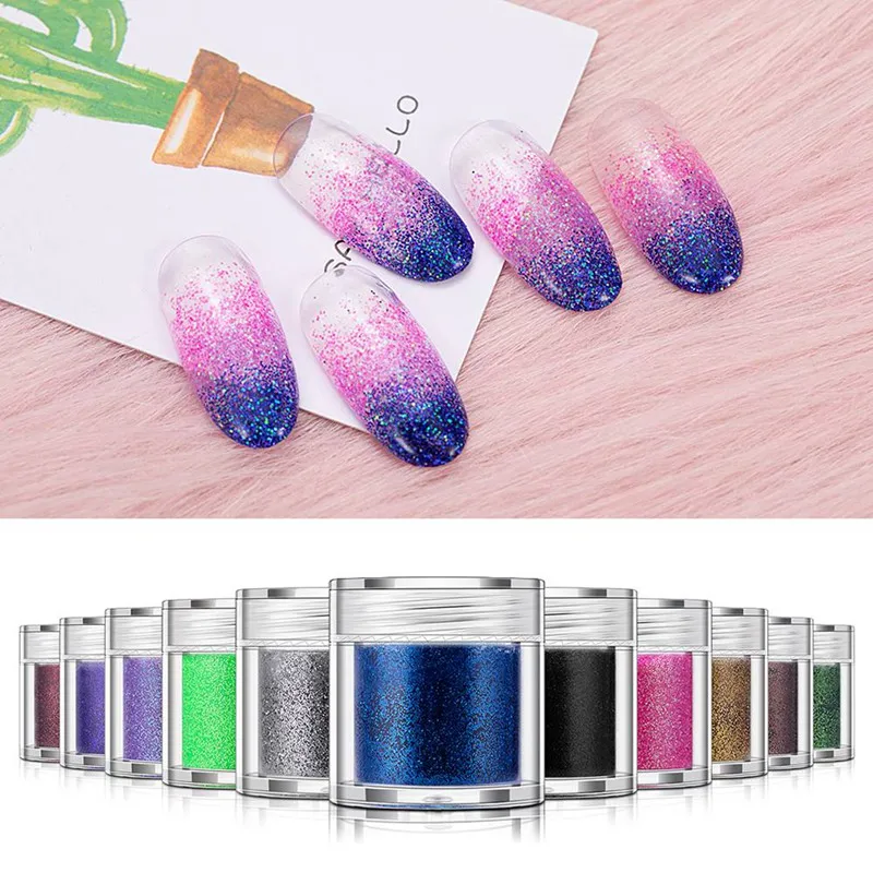 

10g Dipping Nail Powder System Natural Dry Purple Pink Colorful Shimmer Nail Art Glitter Manicure Design