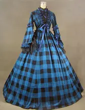 New Civil War Blend Tartan Ball Gown Theater Dress