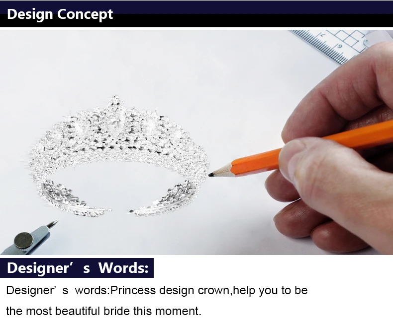 tiara com zircônia de cristal elegante mulher