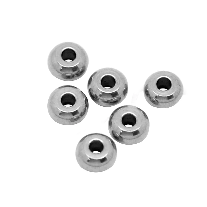 

100PCs Silver Tone Stainless Steel Spacer Beads For Jewelry Making 5mmx3mm DIY Findings Fit Bracelet Necklace Accessories Beads