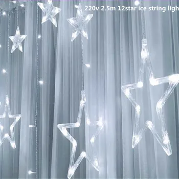 

2.5m 138led 12 stars Multi Color led Ice string lights Decoration Light for Christmas Party Wedding outdoor string light
