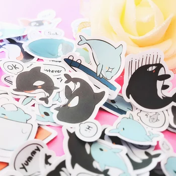 

20/40pcs Pretty Cute Sea Fish Cartoon Diary Clip Art Sticker Skateboard Doodle Notebook Sticker