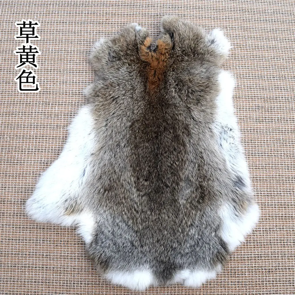 Природа из натурального кроличьего меха с меховой аппликацией в виде кролика с кожей целый кусок
