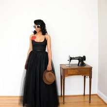 Черный Тюль Макси Юбка Взрослых Туту Длинные Тюль Юбка На Заказ сделано Vintage Длина Пола Бальное платье Невесты Юбка для Свадьбы Saia