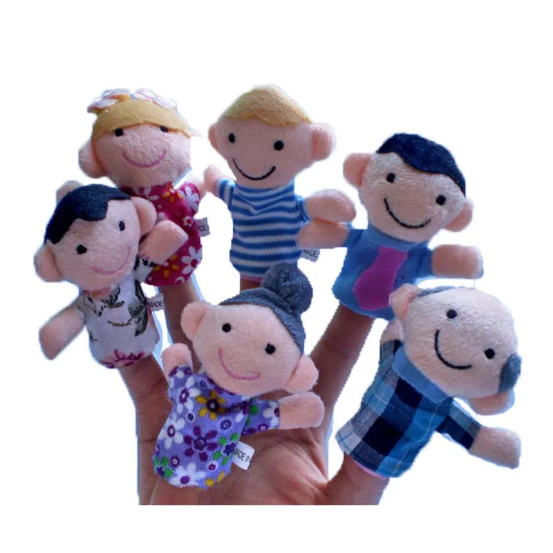 6pcs family Finger Puppet Toys for Children and Kids Soft Toy Set Plush