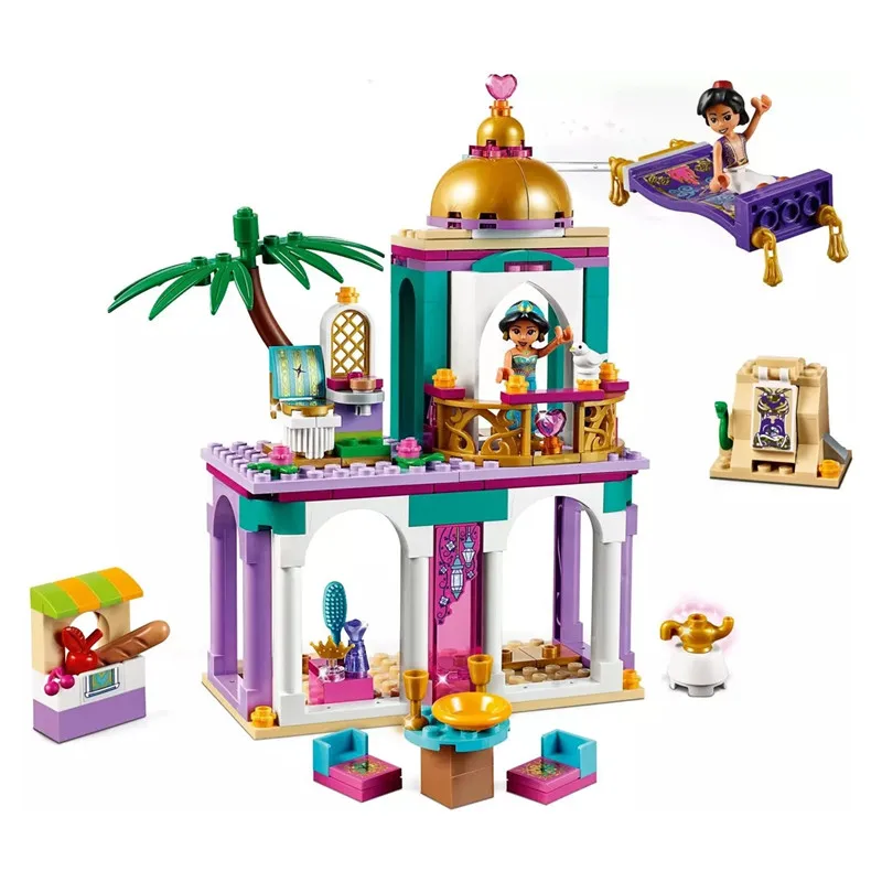 

2019 Girl Princess Aladdin's and Jasmine's Palace Adventures Mode Figures Building Block Bricks Kids Toys Compatible With Lego