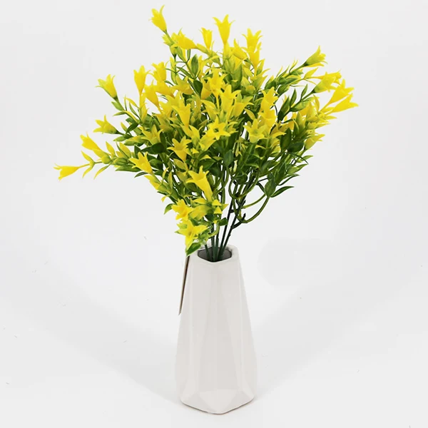 YO CHO искусственные цветы, Лилия долины для свадебного украшения, настоящий пластиковый букет цветов, зеленая трава, растения - Цвет: yellow