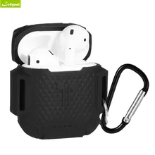

leegoal Airpods bluetooth Earphone Silicone Case Cover Anti-shock Protector with portable hook for Iphone Air pods headphones