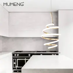 Мини спираль современный светодиодный Золотой абажур Творческий Декор Диммируемый подвесной светильник для гостиной отеля кафе и