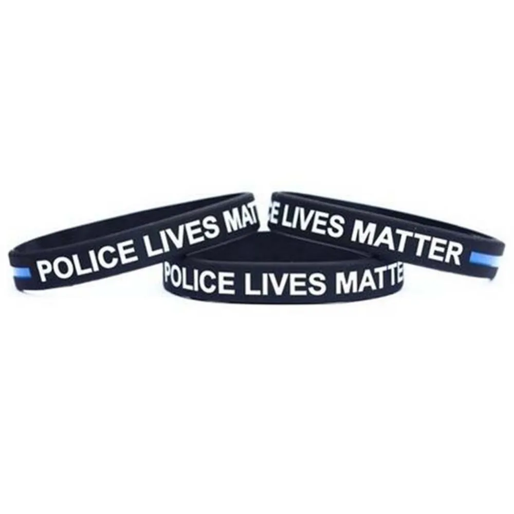 Моды! Стильные браслеты с надписью «Police Lives Matter», черные тонкие синие силиконовые резиновые браслеты