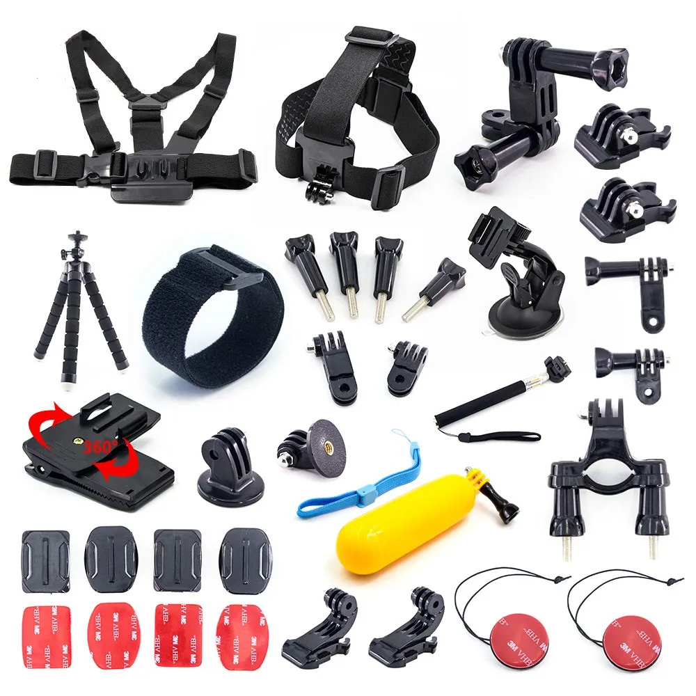 

For Gopro Set Kit Mount Tripod Monopod Clip Selfie Stick Go pro hero 6 5 4 3 Session SJCAM SJ4000 Xiao mi yi 4k Accessories Kit