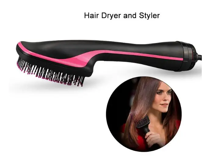 Professional Hair Dryer Brush Hair Straightener Comb Hair Dryer One Step Dryer Styler Ion Brush Hot Air Brush Styler free ship