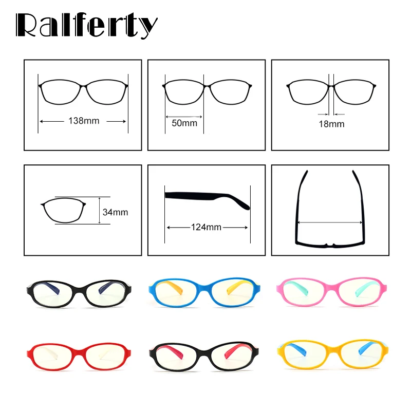 Ralferty, Детские анти-синие блокирующие очки, ретро квадратные TR90 компьютерные очки, оправа для мальчиков и девочек, оправа для очков A005
