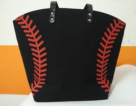 Желтый Софтбольный матч, белая бейсбольная упаковка ювелирных изделий, заготовки, Детские хлопковые холщовые спортивные сумки, бейсбольная сумка из мягкого материала, сумка - Цвет: black baseball