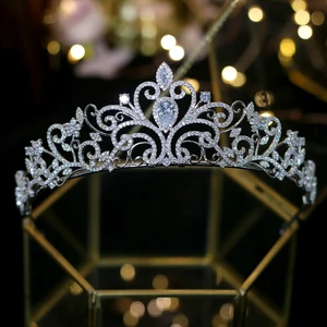 Image 5 - Klasik aşk Avrupa zirkon tiara nupcial corona de cristal chapado vestido de novia con la novia accesorios para el cabello