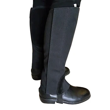 

Horse Riding Gaiters 1 Pair Soft Canvas Leather Equestrian Half Chaps Black Leg Covers Quality Outdoor Sports Leg Protector