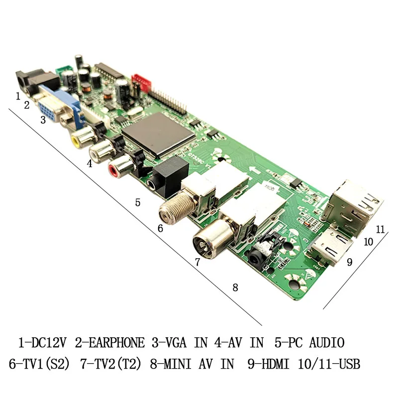 QT526C V1.2 Поддержка цифрового сигнала DVB S2 C ATV Универсальный ЖК дисплей драйвер