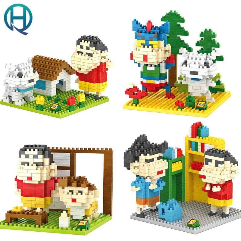 

LOZ Mini Qute WTOYW Anime boys Saint Seiya Crayon Shin-chan plastic cube building blocks cartoon models educational toy