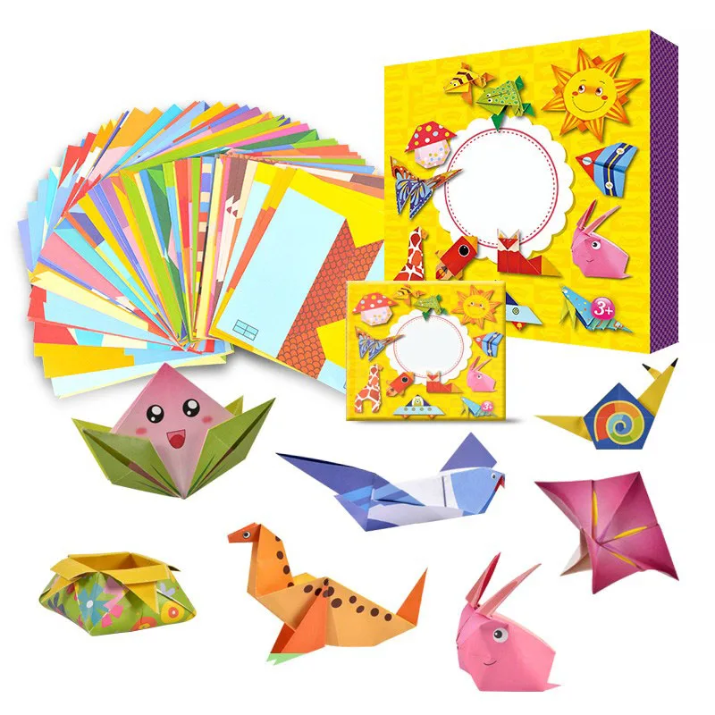 54 pièces enfants marque origami livre pour motif animal 3D puzzles/enfants papier kraft pour travaux pratiques production apprentissage jouets éducatifs (lot de 54)