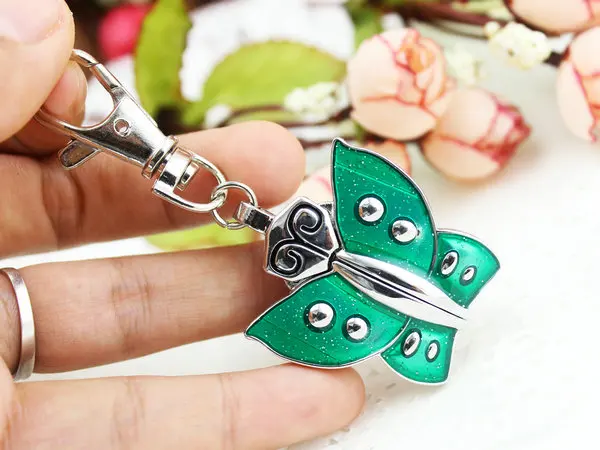 Новая Милая бабочка Очаровательная цепочка для ключей кольцо модная сумка брелок ювелирные изделия карманные часы ожерелье карманные часы relogio