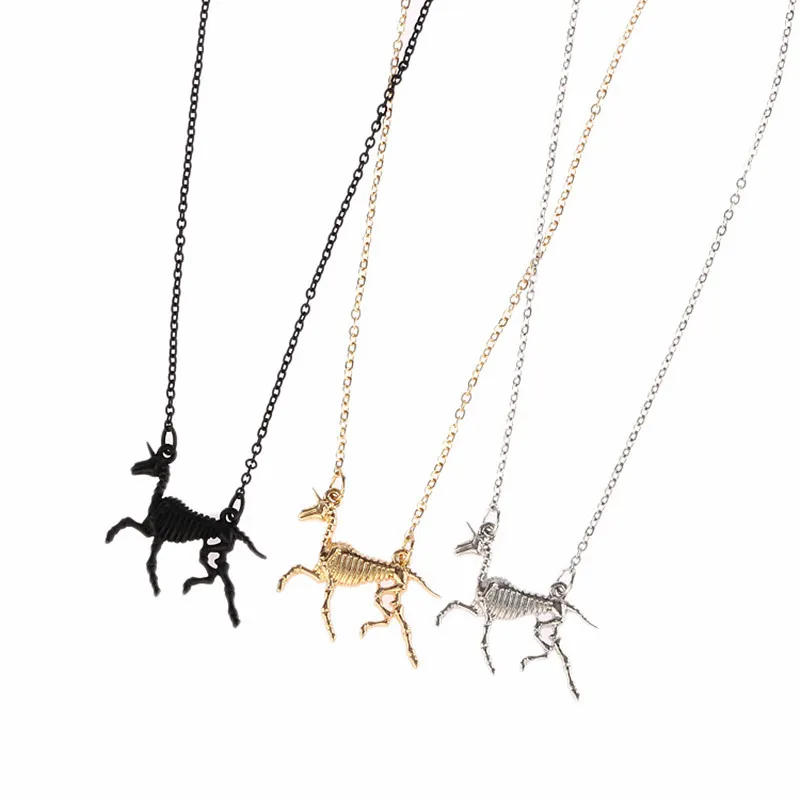 Ожерелье с животными, геометрическое стерео оригами, лиса, кошка, Пегас, кролик, модное короткое ожерелье, цепочка с ключицей