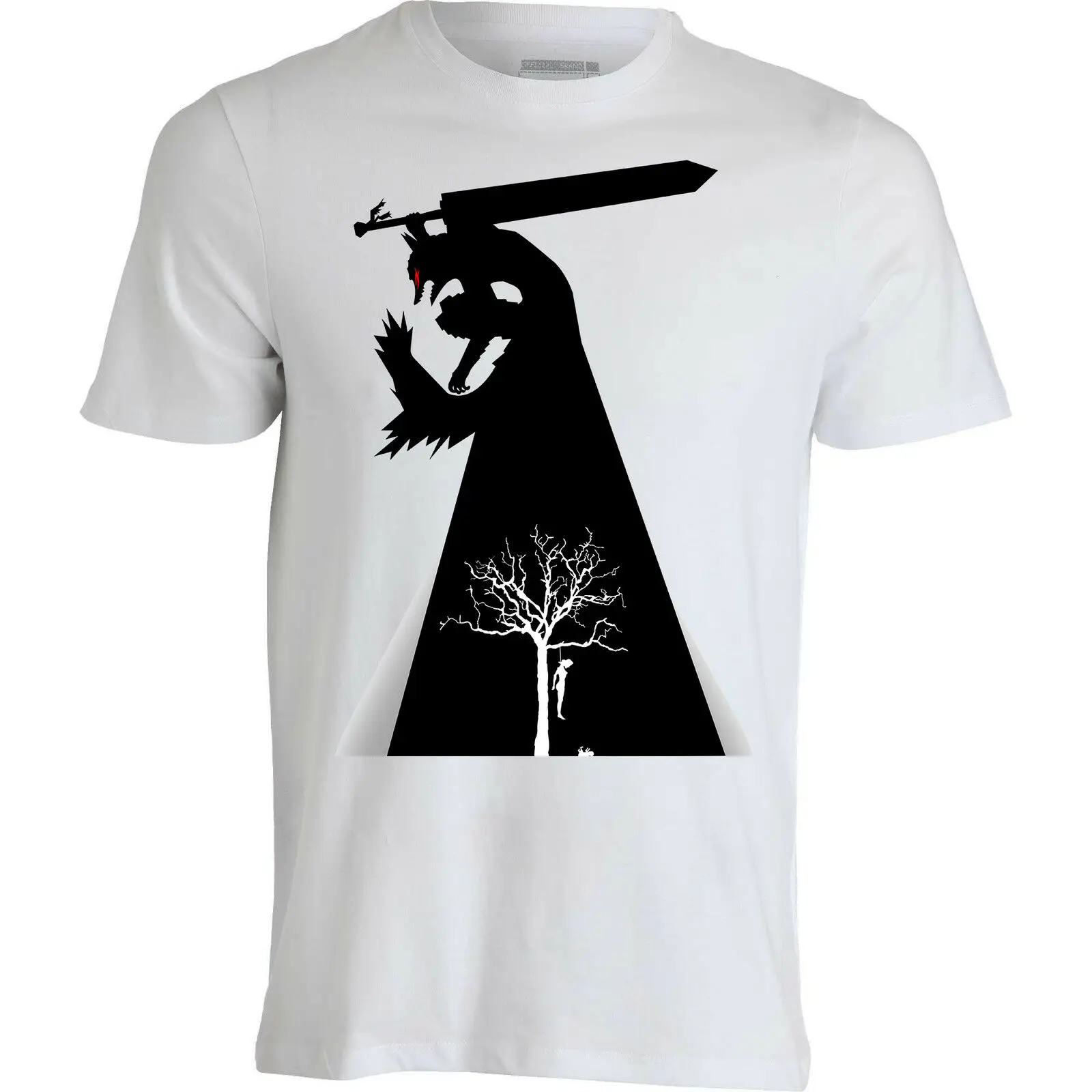 Berserk Guts Story of Life Black Swordsman Manga Anime Men Clothing Top T Shirt Men'S High Quality Tees Top Tee T-Shirt