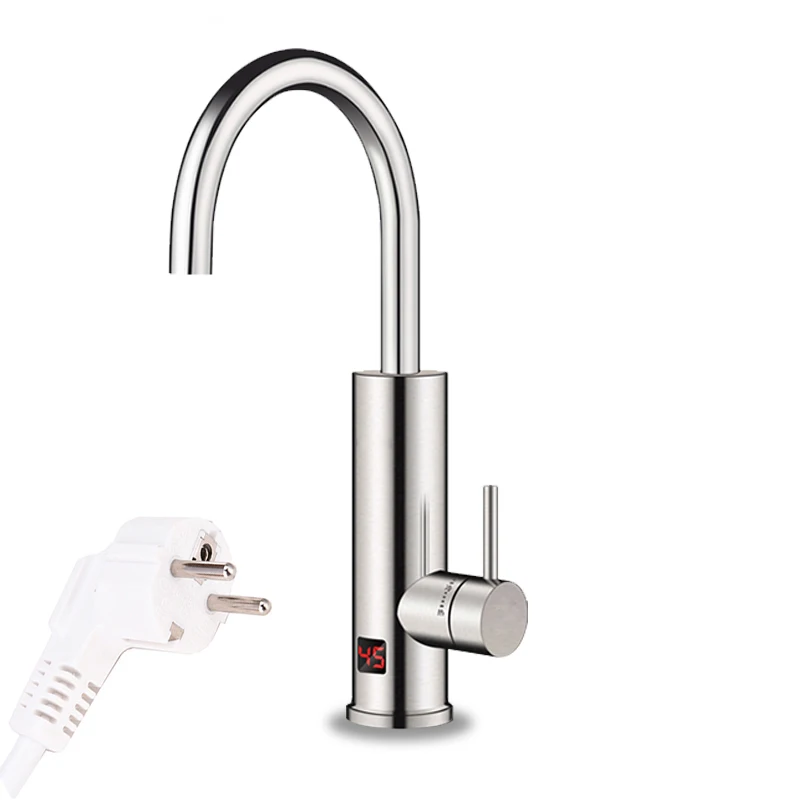 

Kitchen Electric Water Heater Hot Water Heater Tap Instant Water Heating Faucet Stainless Steel Tap With Temperature Display