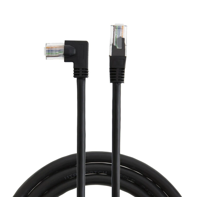 CAT6 Ethernet патч кабель с 50U позолоченным контактом 3 фута левый угловой черный| |
