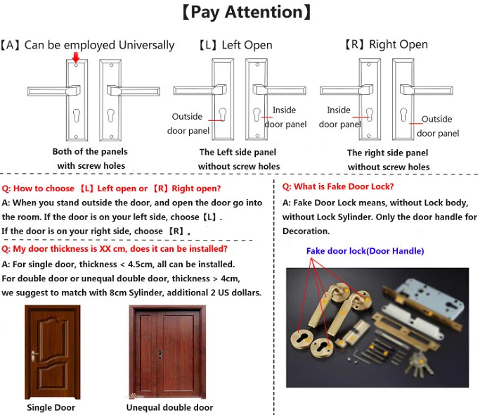  Elegant Luxury 1Set European Pure Brass Door Lock Set Interior Security Anti-theft Door Handle Lock - 33050906314