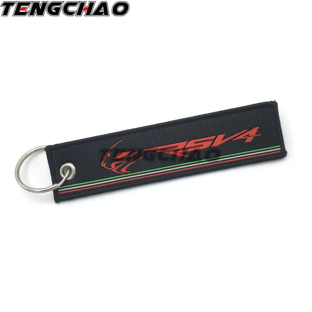 

Fashion Motorcycle Key Chain For Aprilia RSV4 RSV 4 Woven Key Ring Tag Label Chain Black Car Keychain Motor