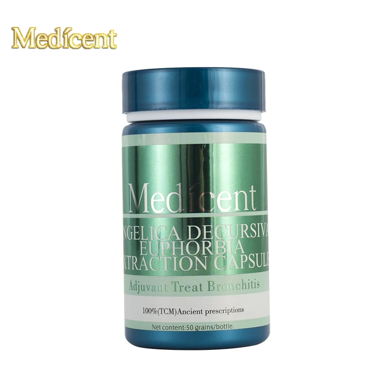 

Medicent Angelica Decursiva Euphorbia Extraction Capsule, Adjuvant Treat Bronchitis, Cure Acute and chronic bronchitis, 50pcs
