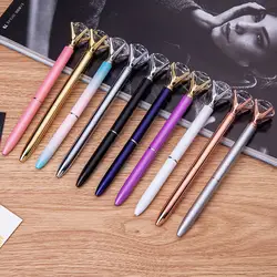 Креативная шариковая ручка с крупным бриллиантом, модная Шариковая ручка Kawaii для офиса и школы, Шариковая Ручка