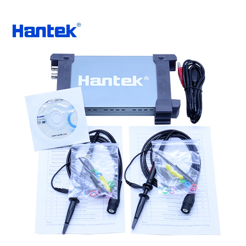 Hantek USB Виртуальный осциллограф 2 CH 20 МГц 48MSa/s цифровой осциллограф для ПК 6022BE 6022BL+ 16 Каналы логический анализатор 50/80/100/200 МГц