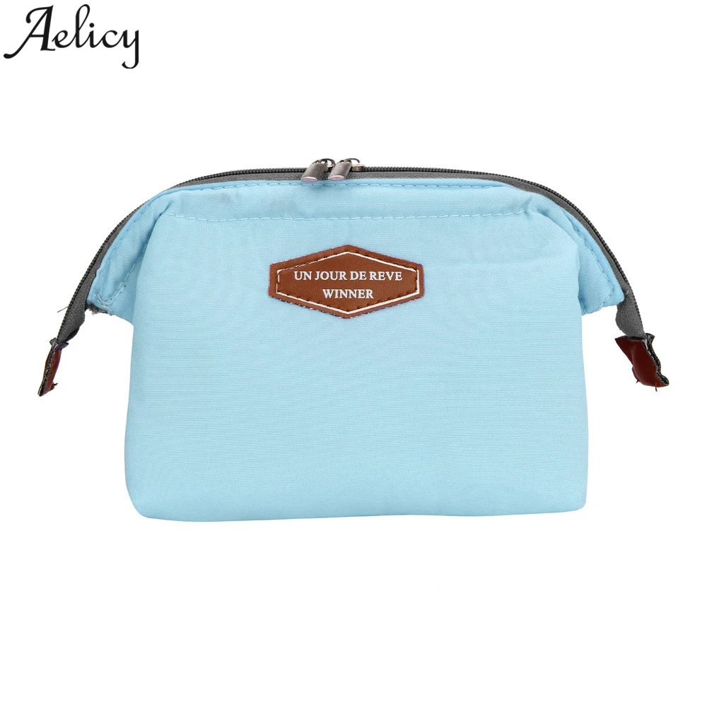 

Aelicy Solid Color Cosmetic Bag Travel Cosmetic Case Ladies Zipper Makeup Shower Storage Bag Cosmetic Wash Beautiful Kit