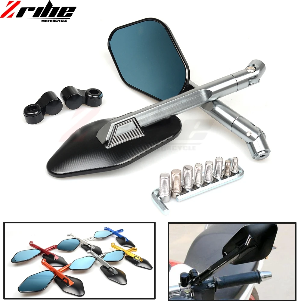 Universal Motorcycle Modified CNC Rearview Mirror For yamaha fz8 nmax wr 250 mt03 mt09 kawasaki z250 z800 er4n