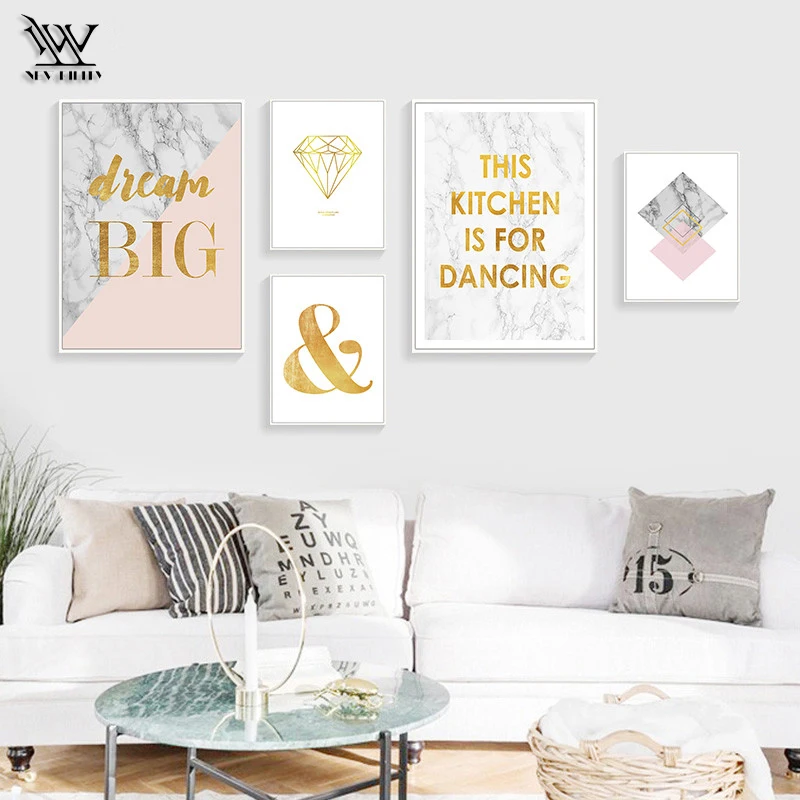 

Abstract Canvas Painting for Living Room Marvel Nordic Wall Art Pictures for Bedroom Home Decor Spray Golden Posters and Prints