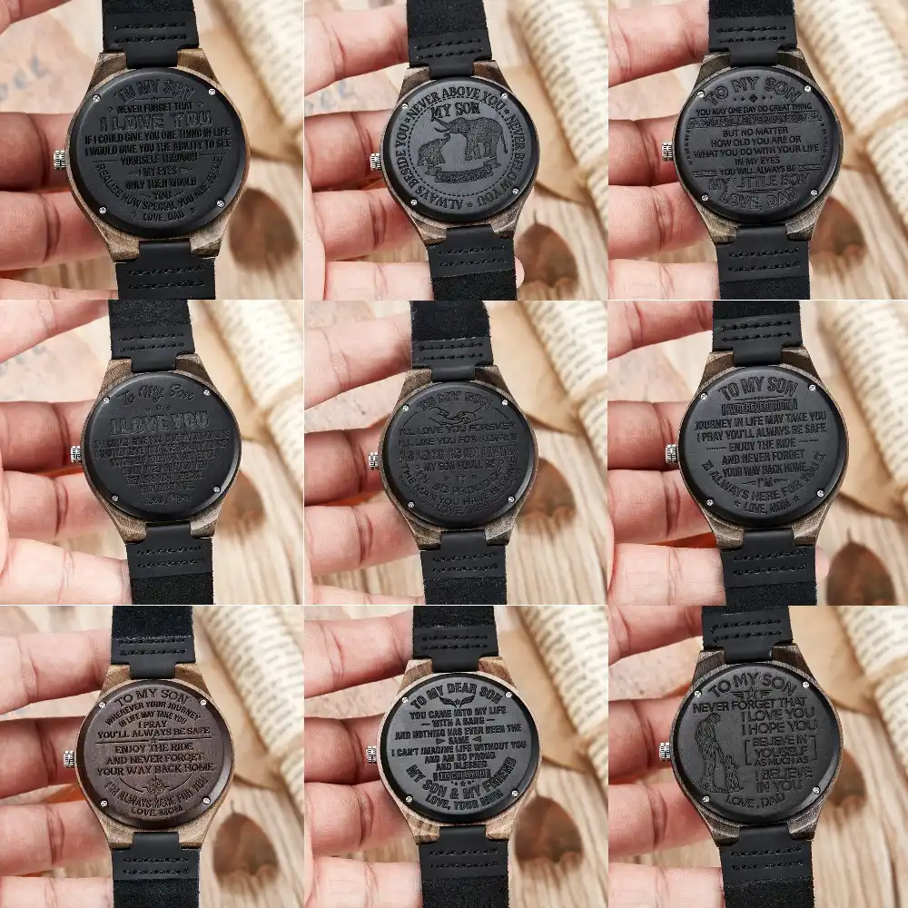 Papa Mamma A Mio Figlio Di Vigilanza Di Legno Per Bambini Regalo Di Compleanno Degli Uomini