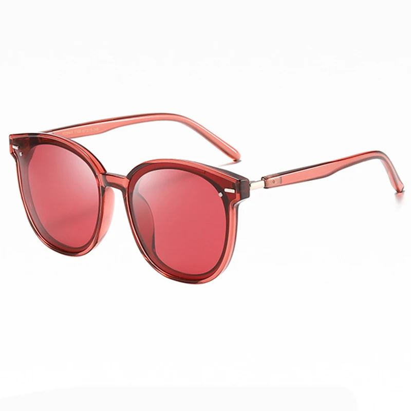 Wine Red New Classic Oval Women Sunglasses Female Vintage Luxury Plastic Brand Designer Daily Vacation Sunglasses UV400 Eyewear - Lenses Color: Wine Red