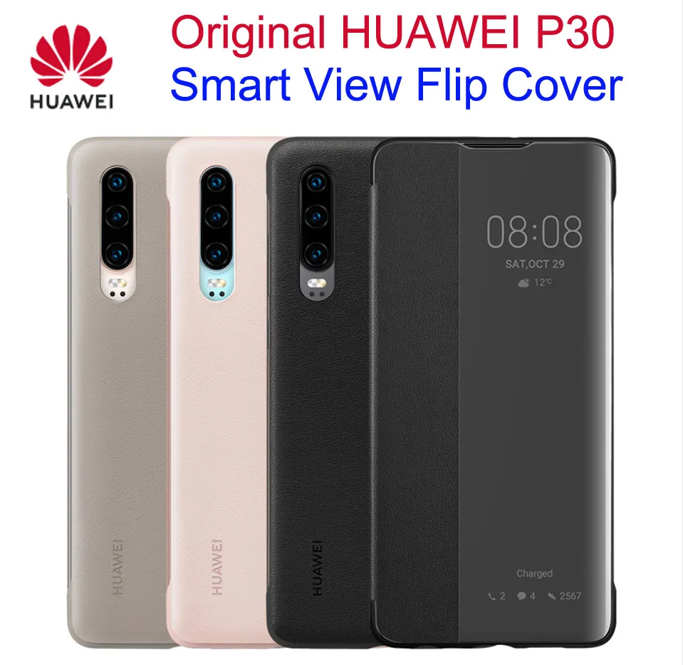 Новинка 2019 HUAWEI P30 смарт вид флип чехол с прозрачным окном ап или блокировка