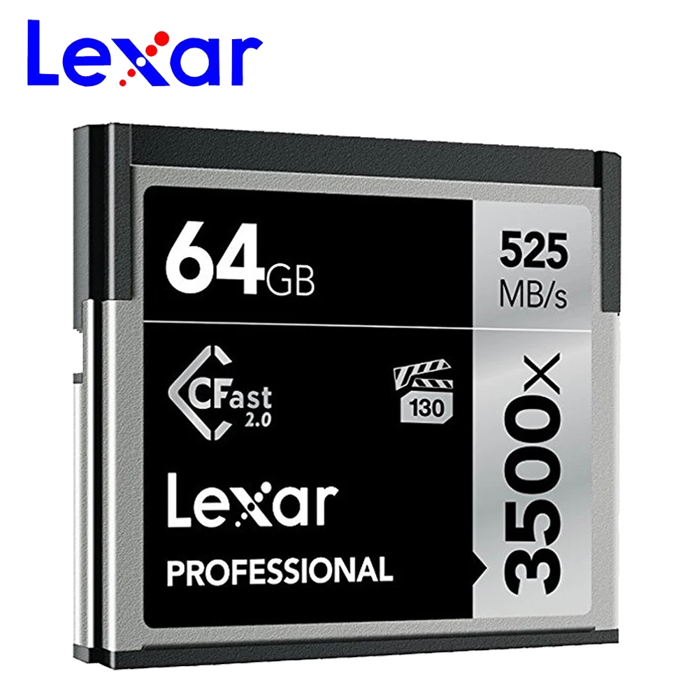 100% оригинал Lexar Подлинная 64 Гб Cfast 2 0 карта 128 ГБ 256 512 3500X 525 м/с профессиональная