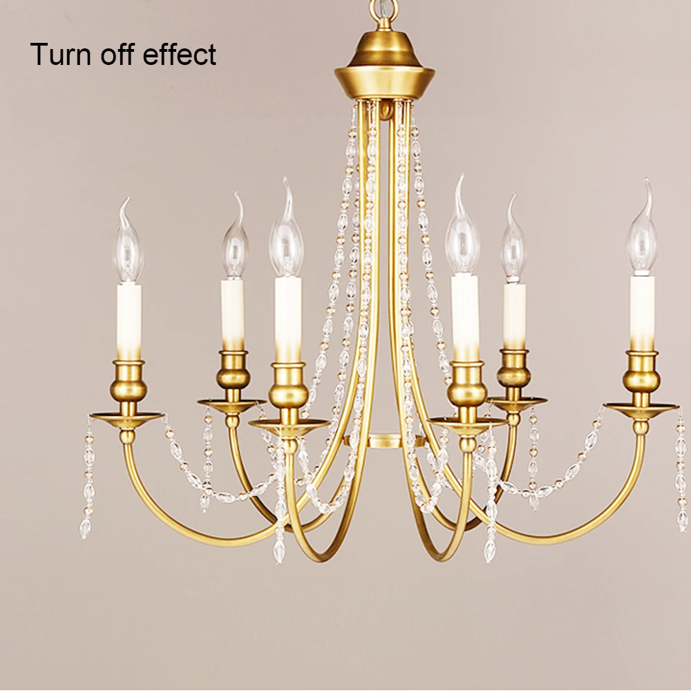 Modern Vintage Design Crystal E14 Ancient Gold Led Chandelier Lighting Fixtures for Home Loft Staircase Living Room Bedroom Lamp