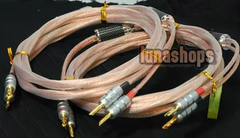 

LN003128 Custom Handmade 1 Pair 2.5m Speaker Cable CMC OFC wire Banana Locking Plugs