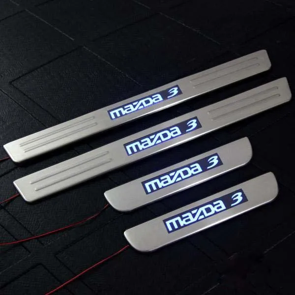 2015 LED Stainless Steel Door Sill Scuff Plate For Mazda 3 Axela